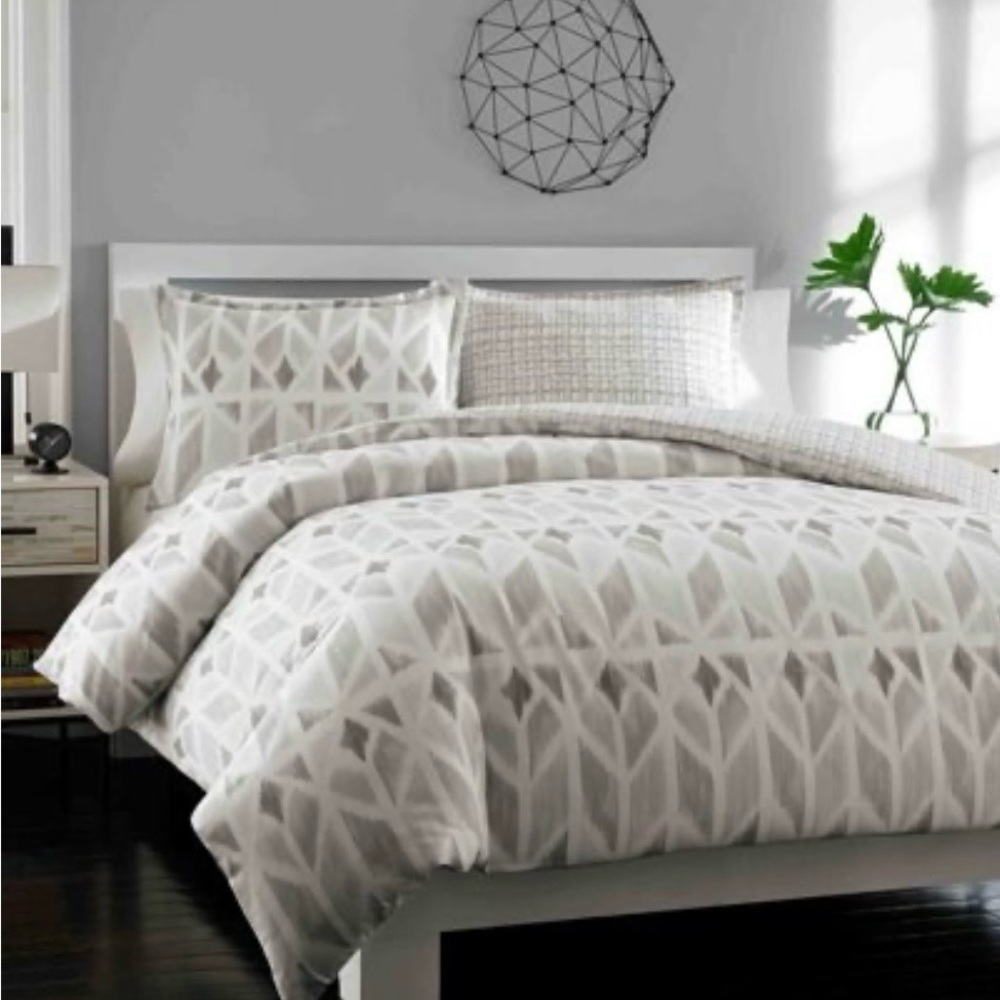 City Scene Grayson Reversible Cotton 3-piece Duvet Cover Set King